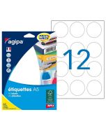 Photo Pastilles adhésives rondes - 45 mm - Blanc AGIPA