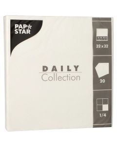 Serviettes de table en papier - 320 x 320 mm - Blanc : PAP STAR Daily Lot de 20