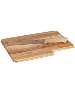 Photo Planche à découper en bois - 360 x 265 mm - Avec couteau ESMEYER