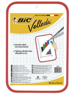 Photo BIC : Ardoise blanche Velleda double face - 300 x 440 mm tableau